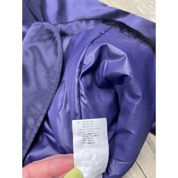 Armani Collezioni Satin Puffer Blazer Jacket 14 Purple Single Button - Picture 6 of 10